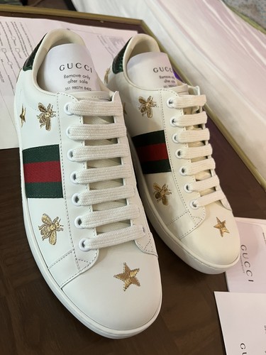 Gucci asso ricamato api e - ricamato, 'api