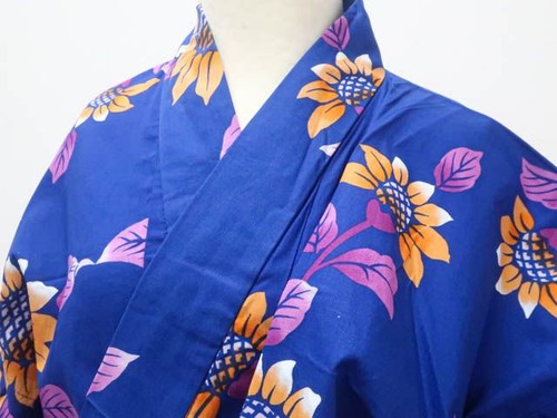 Kimono giapponese yukata blu - kimono,