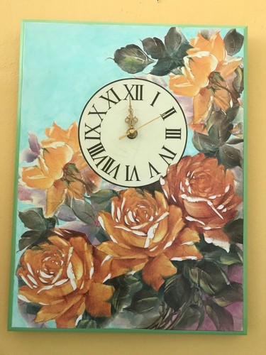 Decoupage orologio rose - decoupage, "rose
