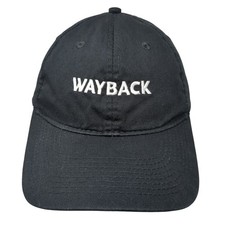 Wayback Strapback Baseball Cap Black One Size Adjustable 6 Panel Port & Company