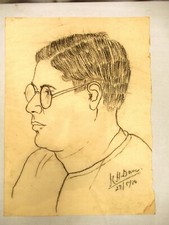 Vintage Pittura Uomo Busto