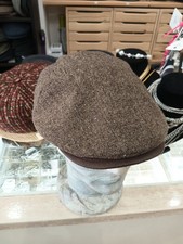 Berretto Cap Petracci Made in Italy Visiera Beige Cappello 100% Lana / Wool HQ