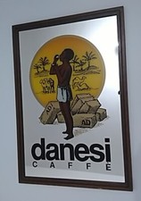 VINTAGE SPECCHIO PUBBLICITARIO DA BAR DANESI CAFFE'
