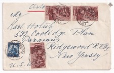 1947 - 20 L. AVVENTO DELLA REPUBBLICA 3 VALORI SU LETTERA PER GLI USA