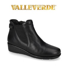 Valleverde Tronchetto Donna Stivaletto con Zip e Elastico VS10210W Nero Ankle Bo
