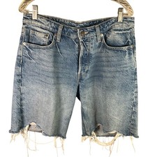 Bermuda H&M & Denim donna US 6 larghi larghi vita bassa blu denim