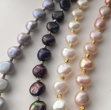 Collana nera/argento/rosa