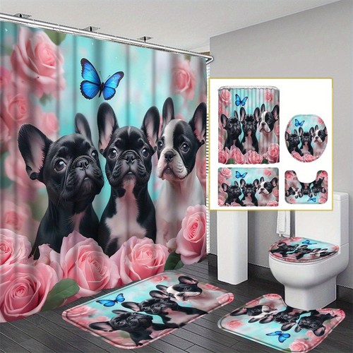 Tenda doccia rosa cane - , carlino