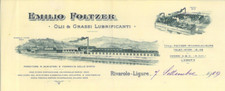 N. 2 lettere int. EMILIO FOLTZER Olii grassi Lubrificanti. Rivarolo Ligure 1909
