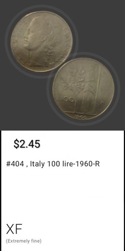 1960 italy 100 lire - 100,