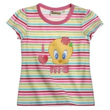 Looney Tunes t-shirt maglia maglietta righe neonata bambina Tweety 3 6 mesi