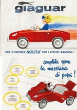 GIAGUAR AUTOMOBILE PEDALI BAMBINI PINES LOMAGNA BROCHURE PUBBLICITARIA ANNI 1960