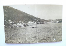 CARTOLINA VECCHIA FOTO FOTOGRAFIA VINTAGE LAGO DI COMO BARCHE CANOE MOLO 1920C