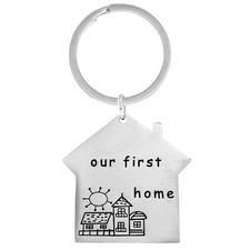  Portachiavi Forma Di Casa Metallo in ​​acciaio Inossidabile Accessori Chiave