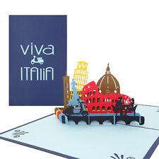 Biglietto Pop Up "Viva Italia" Italia Souvenir, Biglietto Auguri 3D, Buono e Invito