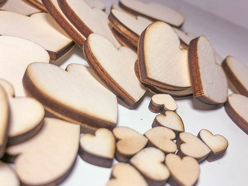 Pezzi cuori legno - cuori,