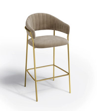 Sgabelli da bar beige velluto