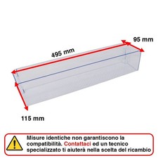 Balconcino Bottiglie Portabottiglie 495 x 115 x 95 mm per Frigorifero Beko