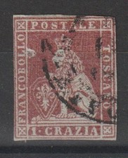 1851 TOSCANA 1 CRAZIA CARMINIOUNIF. N° 4 USATO MF128974
