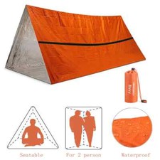 Kit Tenda Sopravvivenza Rifugio Emergenza Mylar Tubo Tenda Sacco a pelo Impermeabile Nuovo