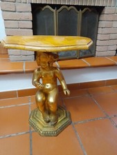 PUTTO LEGNO SCOLPITO E DORATO