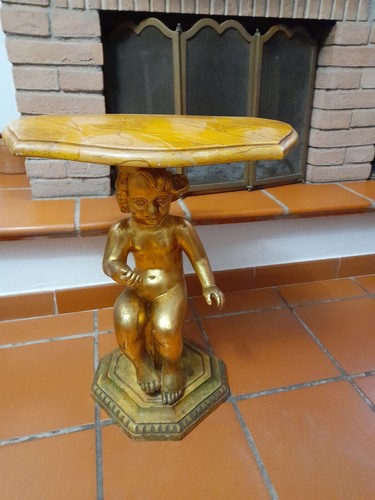 Putto legno scolpito - e, dorato