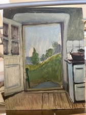 Dipinto Ad Olio Su Tavoletta 28x22, Casa Di Campagna