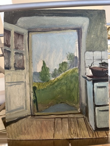 Dipinto olio tavoletta - olio, su