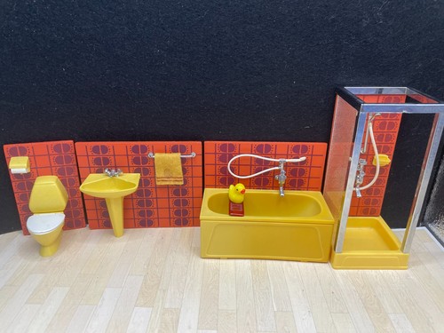 Set bagno piastrelle arancione