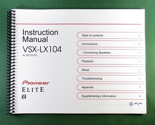 Pioneer vsx lx104 instruction - pioneer, vsx-lx104