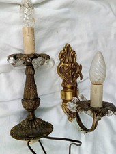 LAMPADA DA TAVOLO + APPLIQUE IN BRONZO A 1 LUCE ANNI 50