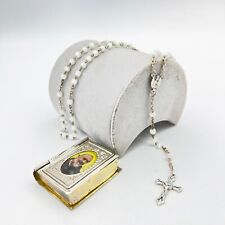 Rosario Padre Pio con scatolina a libro vintage crocifisso collana cattolica 