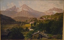 Antico dipinto olio su cartone