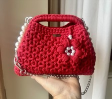 Borsa all’uncinetto fatta a mano, Pochette, Clutch Bag, Mini Bag, Pasticcino Bag