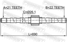 Semiasse FEBEST 0212-E11RH
