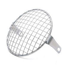 Griglia scrambler enduro universale acciaio cromato faro anteriore 160mm