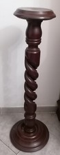 Antica colonna portavaso in legno a torciglione