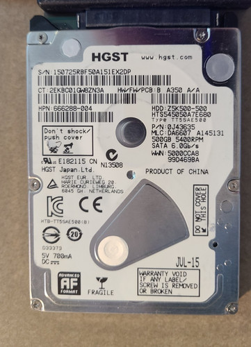 Hgst hts545050a7e680 500gb - hgst,
