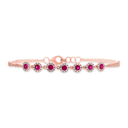 Bracciale rubino naturale e - in,