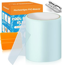 Kit Riparazione Piscina, 10X150Cm Toppe per Piscina Fuori Terra, PVC Riparazione