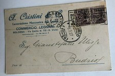 Cartolina Pubblicitaria Meccanica del Legno Commercio Cristini Bologna c2