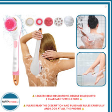 Spazzola Corpo Elettrica Ricaricabile con 6 Testine per Pulizia e Massaggio