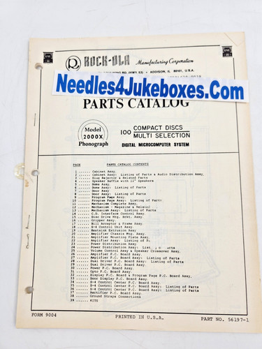 Manuale ricambi jukebox