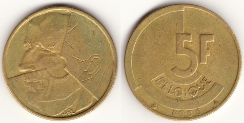 Belgio franchi 1986 legenda - belgio,