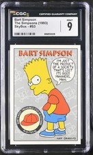 BART SIMPSON - 1993 SkyBox The Simpsons CGC 9