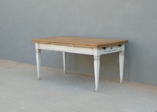Tavolo rettangolare allungabile a tiro laccato Shabby Chic, top in noce, '900!