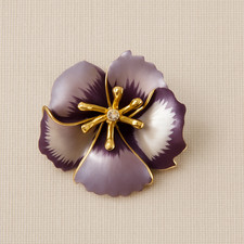 Spilla vintage fiore viola