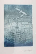 Mare Incisione Tre Alberi