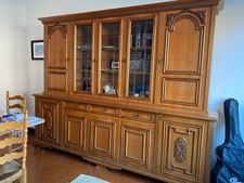 MOBILE CREDENZA SOGGIORNO NOCE SCURO SPAZIOSO CON VETRINA, OTTIME CONDIZIONI
