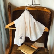 Foulard Soie Vintage Burberry Logo Années 50-60 Beige Écru Authentique